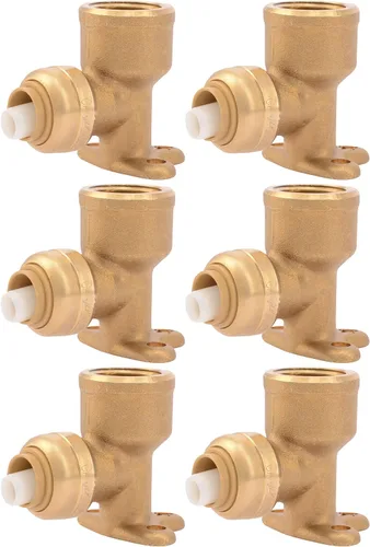 Miniatura 7 de SharkBite Codo de oreja de 1/2 pulgada, FNPT, paquete de 6, accesorios de plomería de latón a presión para conectar, tubo PEX, cobre, CPVC, PE-RT