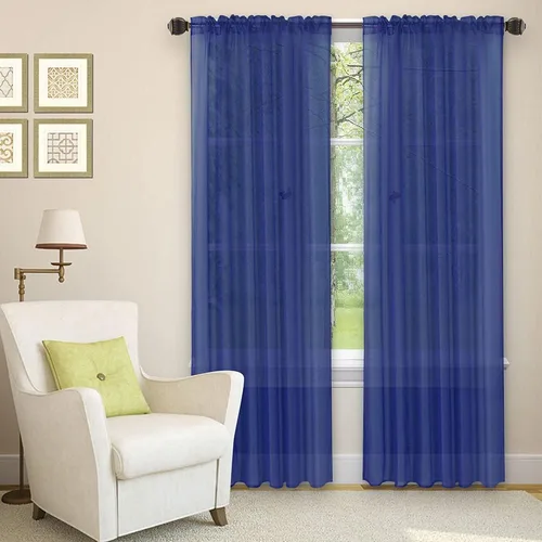 Miniatura 21 de Golden Linens LLC Juego de 2 paneles transparentes de color gris para ventana, bolsillo para barra, 54 pulgadas de ancho x 84 pulgadas de largo cada