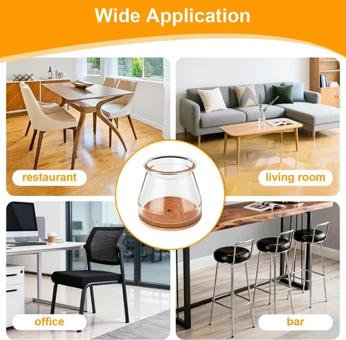 Miniatura 6 de Ansible 36 Pack Protectores de Patas de Silla para Pisos de Madera Dura, Fundas de Silicona y Fieltro, Almohadillas, Tapas, Protegen los Pies
