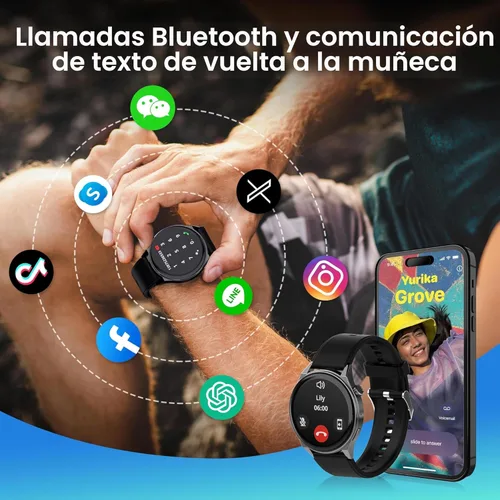 Miniatura 8 de AI Chatgpt, reloj inteligente para hombre, reloj traductor, rastreador de actividad física con monitor de frecuencia cardíaca y sueño