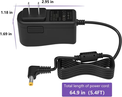 Miniatura 2 de Cargador de fuente de alimentación de 9.5 V para Casio ADE95100LU Casio Piano Keyboard SA76 SA77 SA46 CTK-2080 CTK-2550 CTK-3200 Reemplazo