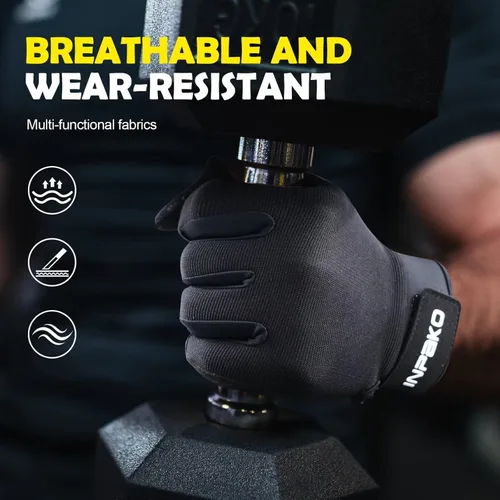 Miniatura 3 de Guantes de entrenamiento para hombres y mujeres, ligeros, con agarre de palma completa, acolchados, guantes de gimnasio para levantamiento de pesas