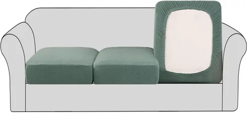 Miniatura 27 de H.VERSAILTEX - Fundas elásticas para cojín de sofá individual, fundas de asiento para silla de sofá, protector de cojín con tejido jacquard de sarga