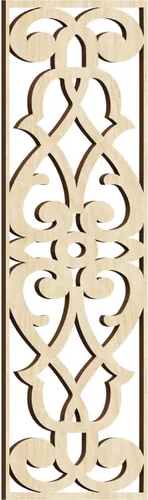 Miniatura 73 de 9 3/8"W x 24 3/8"H x 1/4"T Bellaire Decorativos Paneles de pared de madera calado, abedul