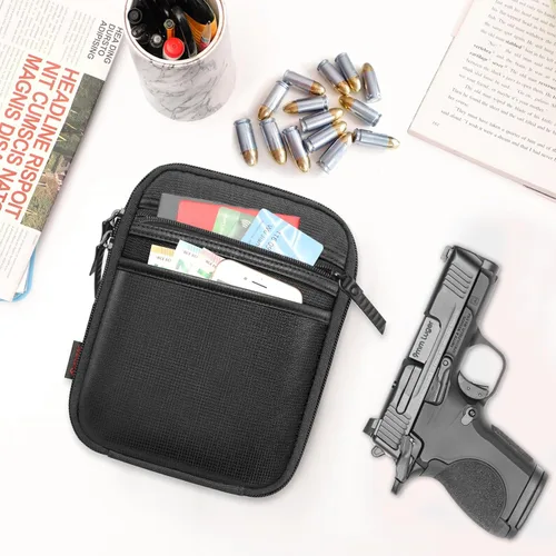 Miniatura 7 de FINPAC Funda de Transporte Oculto para Armas, Estuche Suave para Pistola Riñonera de Cintura Bolsa para Armas de Fuego con Funda para Pistola