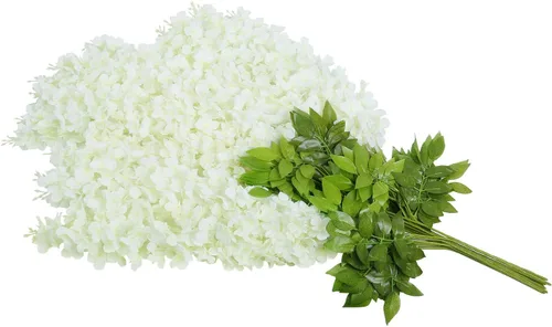 Miniatura 9 de U'Artlines Paquete de 12 (total de 43.2 pies), guirnalda colgante de ratán artificial de glicina falsa, flores de seda, decoración para el hogar