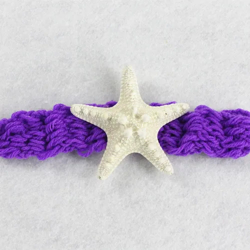 Miniatura 5 de Accesorios de fotografía para recién nacidos, diadema de estrella, brasier y cola de sirena para sesión de fotos de bebé (azul oscuro)