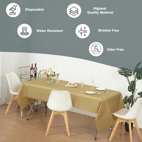 Miniatura 195 de Rollo de plástico para cubierta de mesa color verde manzana, 40 pulgadas x 100 pies, rollo de plástico resistente para cubierta de mesa de banquetes