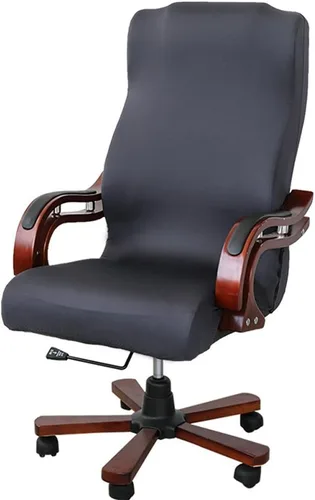 Miniatura 7 de JIAN YA NA Funda para silla giratoria de computadora, de poliéster, elástica, para escritorio, oficina, protector de asiento elástico, tamaño L