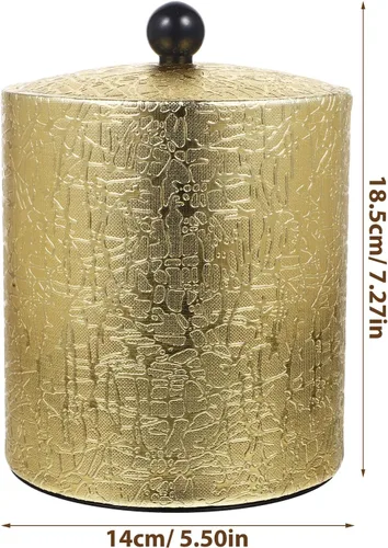 Miniatura 2 de BESTonZON Cubo de hielo con tapa hermética, cubo de hielo con tapa de cuchara, enfriador de tina de bebidas, cubo de hielo dorado con tapa