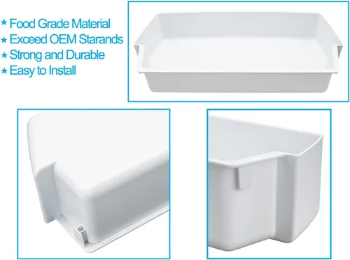 Miniatura 3 de 2187172 - Contenedor de estante de puerta compatible con refrigerador Whirlpool Kenmore Amana WP2187172, 2187194K, AP3853103, PS328468, blanco