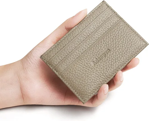 Miniatura 3 de Cartera de tarjeta de crédito de cuero genuino, billetera minimalista, inserciones de billetera delgada, 003, Estuche para tarjetas de crédito