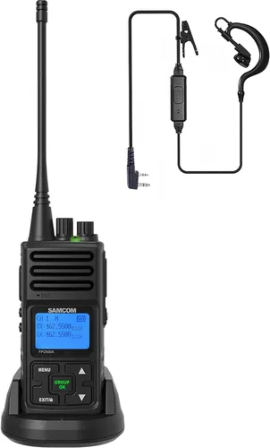 Miniatura 10 de AMCOM - Walkie Talkies comerciales de 5 W, paquete de 2 con micrófono de altavoz IP67 impermeable, llamadas grupales de largo alcance radio