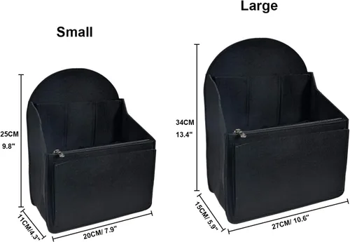 Miniatura 4 de Organizador de mochila de fieltro, organizador de bolso para hombres y mujeres, mochila mochila bolsa de hombro (negro, grande)