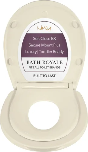 Miniatura 13 de BATH ROYALE Asiento de entrenamiento para ir al baño - Cierre suave, Kingsport BR720-00, redondo blanco, combo para adultos y niños