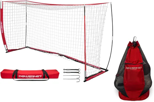 Miniatura 6 de PowerNet Carli Lloyd - Paquete de red portátil estilo arco y bolsa de transporte de pelota grande, configuración rápida ultra portátil, portería
