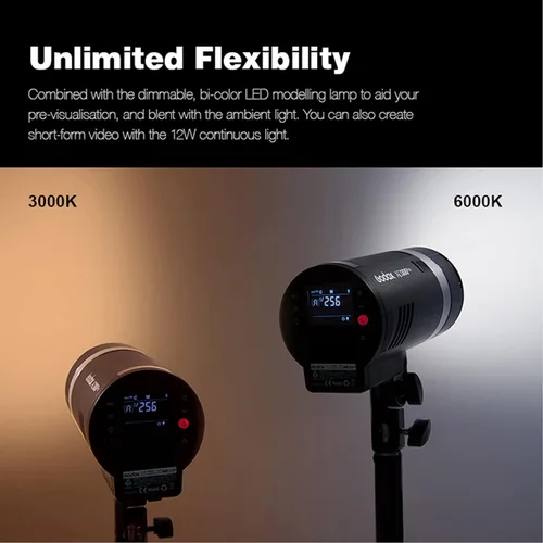 Miniatura 3 de Godox AD300 Pro AD300Pro - Luz estroboscópica para exteriores, 300 W TTL HSS 1/8000s Studio Flash, 320 flash de potencia completa, batería de litio