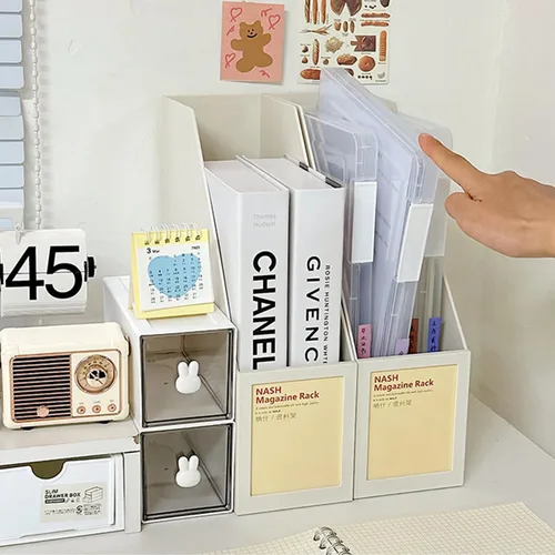 Miniatura 7 de LonlyEagle Paquete de 6 cajas de almacenamiento portátil para archivos de tamaño A4, caja de almacenamiento de plástico para papel carta de 8.5" x