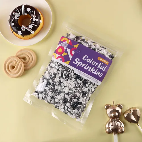 Miniatura 6 de Chispas para decorar pasteles, magdalenas, galletas, cobertura de helado, 7 onzas de chispas doradas y plateadas para hornear, perfectas para Negro