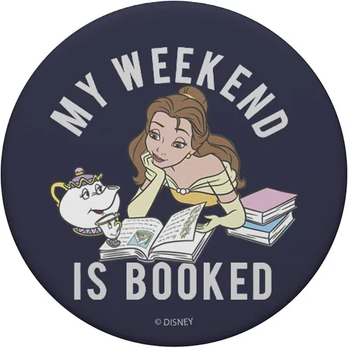 Miniatura 3 de Disney La Bella y la Bestia "Belle My Weekend is Booked" PopSockets Adhesivo PopGrip