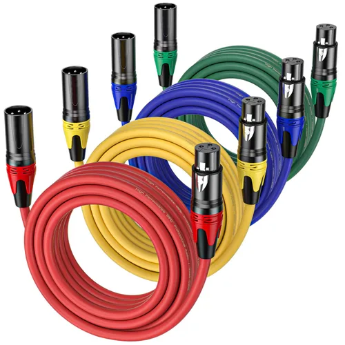 Miniatura 8 de Paquete de 2 cables XLR de 3.3 pies, cable de micrófono equilibrado de alta calidad con cable XLR de 3 pines macho a hembra, negro, cobre puro