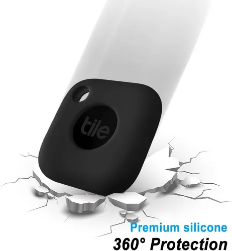 Miniatura 2 de Geiomoo Funda de silicona para Tile Mate 2024, Tile Mate 2022 Tracker, cubierta suave y flexible resistente a los arañazos con mosquetón (negro)