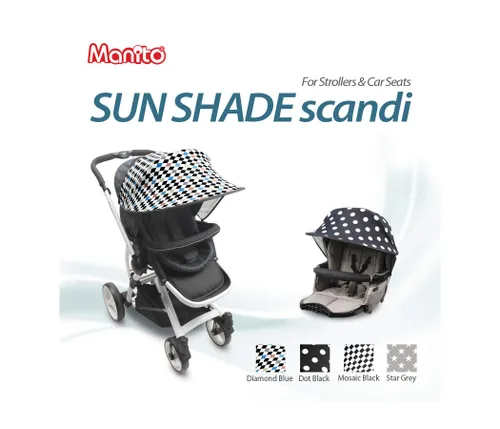 Miniatura 7 de Manito Parasol para cochecitos y asientos de coche - Scandi (azul diamante) UPF 50+ Diamante azul