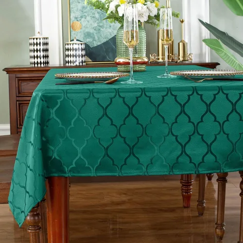 Miniatura 20 de SASTYBALE Servilletas de tela jacquard de 20 x 20 pulgadas, patrón de flores, 4 piezas, sólidas, lavables, cómodas para restaurantes, cenas