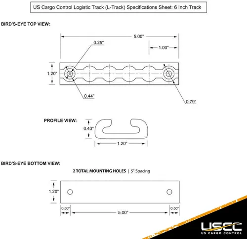 Miniatura 8 de US Cargo Control Riel en L negro de 6 pulgadas (paquete de 4), riel en L de aluminio anodizado negro, riel de amarre para remolques cerrados
