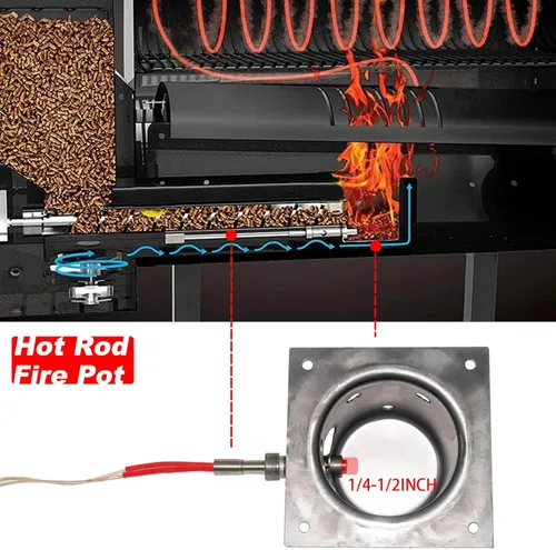 Miniatura 5 de Kit Completo de Actualización para Parrilla - Motor de Barrena 2.0, Ventilador de Inducción, Recipiente de Combustión, Encendedor de Varilla
