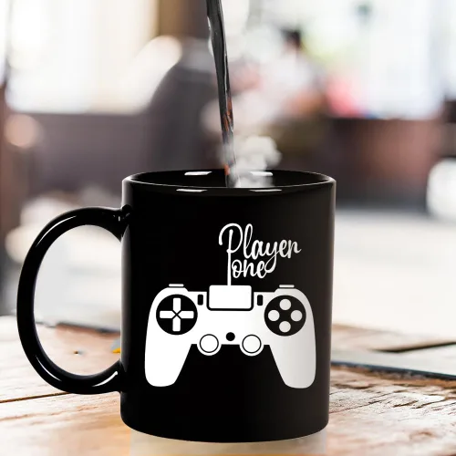 Miniatura 4 de Fatbaby Taza para parejas Player One Player Two Gamer, regalos para parejas, regalos para novio, novia, día de San Valentín, aniversario, Jugador 1