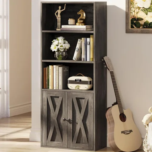 Miniatura 4 de IRONCK Estanterías y librerías industriales con puertas de 11.8 pulgadas de profundidad, estanterías de pie con 5 niveles de almacenamiento, muebles