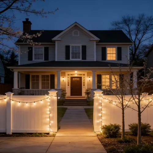 Miniatura 5 de LUCKY SHINE 150 luces LED de Navidad de color blanco cálido, tira de luces con cable verde de 50 pies, certificación UL, calidad comercial, para uso