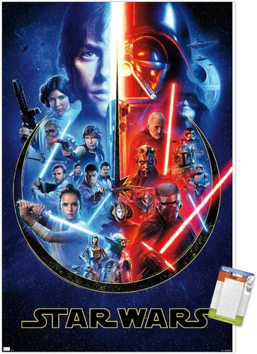Miniatura 12 de Trends International Star Wars - Póster de pared Skywalker Saga, 14.725 x 22.375 pulgadas, versión enmarcada de madera de granero