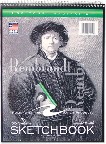 Miniatura 13 de Roaring Spring "Rembrandt" Cuaderno de bocetos, 11 x 8.5 pulgadas, 100 hojas de papel de dibujo pesado de 60 libras, encuadernado en espiral