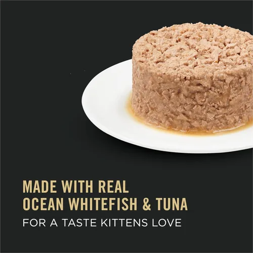 Miniatura 3 de Purina Pro Plan - Comida húmeda para gatitos, festín de pescado blanco del océano en hojuelas y atún - (Paquete de 24) 3 oz. Latas con tapa