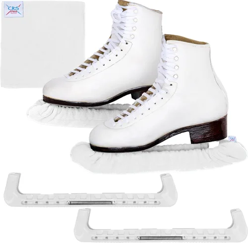 Miniatura 17 de CRS Cross - Juego de regalo de protectores de patines sobre hielo, guardas de tela y toallas, cubiertas suaves para cuchillas de patinaje artístico