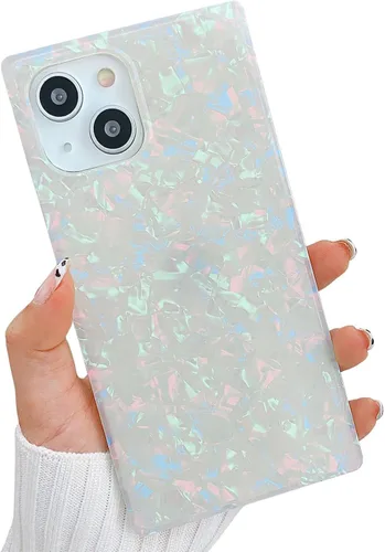 Miniatura 80 de Elegante concha de madre perla compatible con iPhone 13 Pro de 6.1 pulgadas, estuche de borde rectangular, elegante y delgado, con perla de abulón