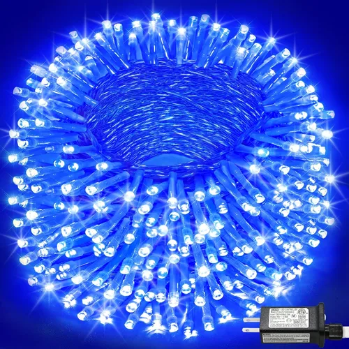 Miniatura 12 de Tira de 200 luces LED de 66 pies para exteriores, luces de Navidad conectables para interiores, cable transparente, impermeable, 8 modos de luces