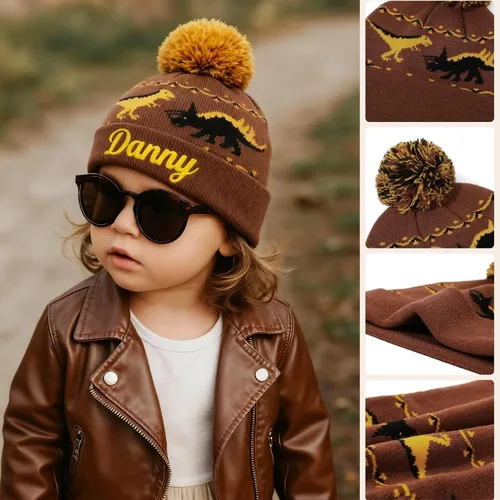 Miniatura 6 de Gorros personalizados de dinosaurio para bebé, sombrero personalizado para niños, sombrero bordado con nombre para niño y niña