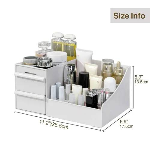 Miniatura 2 de Organizador de colonia negro para hombres - Organizador grande de mostrador con cajones para colonia, perfume, afeitado y cuidado de la piel