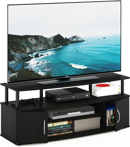 Miniatura 15 de Furinno - Soporte para centro de entretenimiento, para televisor de hasta 55 pulgadas, pino ámbar/negro