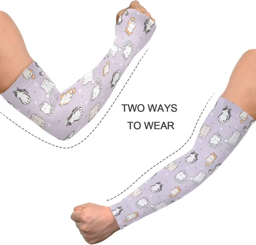 Miniatura 4 de Qilmy Mangas de brazo para hombres y mujeres, mangas de brazo con enfriamiento solar UV con orificio para el pulgar para conducir, ciclismo, golf