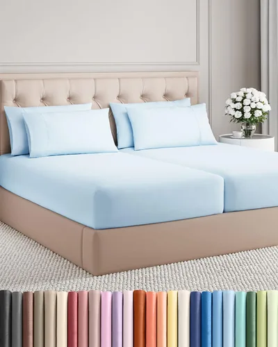 Miniatura 125 de Juego de sábanas Queen de 6 piezas, sábanas tamaño Queen, ropa de cama suave de lujo de hotel, refrescante, cómoda y transpirable, 1 encimera, 1 26