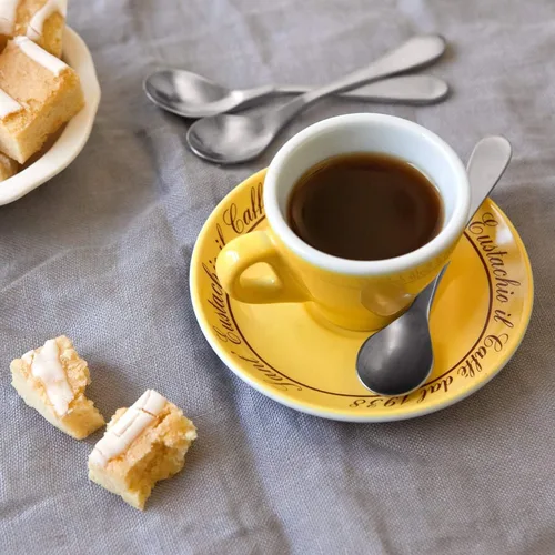 Miniatura 4 de Knork Cuchara Demitasse de acero inoxidable (juego de 6), plata brillante brillante, pequeñas cucharas especiales para café