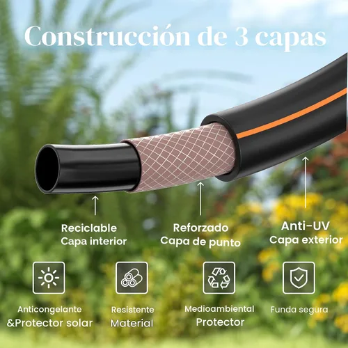 Miniatura 2 de Giraffe Tools Leader Manguera de 2 pies x 5/8 pulgadas, manguera de agua corta resistente, ligera, flexible, manguera híbrida de hembra a hembra