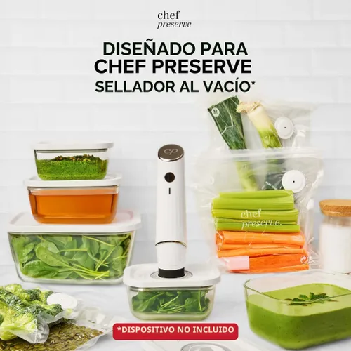 Miniatura 2 de Chef Preserve Recipientes de sellado al vacío de vidrio para preparación de comidas, almacenamiento de alimentos, hechos para sellador al vacío