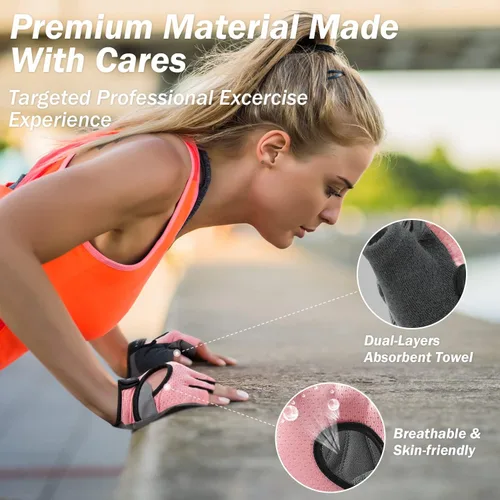 Miniatura 3 de LIFECT Freedom - Guantes de entrenamiento para levantamiento de pesas que cubre los nudillos, guantes cortos sin dedos con dorso curvo abierto