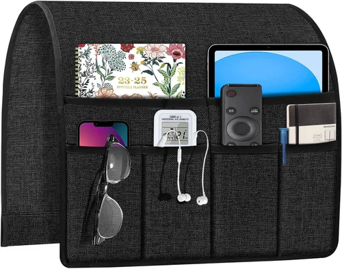 Miniatura 29 de Joywell Organizador de Sillón Reclinable con 6 Bolsillos Caddy de Sillón Soporte de Control Remoto para Sofá Reposabrazos Organizador Antideslizante