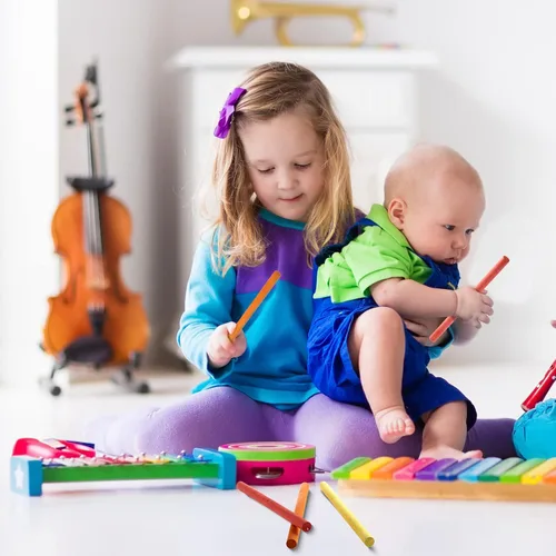 Miniatura 6 de Yookeer 30 unidades de palos de ritmo para niños, 5 colores de madera, palos lummi de madera, juguetes de percusión para niños pequeños, regalo